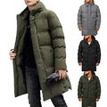 Steppjacke Winterjacke Sportjacke Wärmejacke Unifarben Herren Lang Winter Mantel