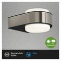 BRILONER Hanau LED Außenlampe 6,5W IP44 Wandleuchte Rund Edelstahl