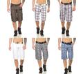 Herren Jungen Kurze Hosen Bermuda Shorts Karo mit Gürtel;