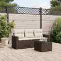 Gartenmöbel Sofa Garnitur Lounge Sitzgruppe 4-tlg. Beige Poly Rattan vidaXL