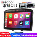 DAB+ Autoradio Android 13 Carplay GPS NAV Kamera 2+64G Für Peugeot 308 408 07-13