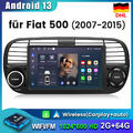 2+64G Android 13 Für Fiat 500 2007-2015 Carplay Autoradio GPS WIFI FM RDS BT 7 "