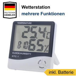 2x mini Wetterstation Thermometer Hygrometer Zeit Luftfeuchtigkeit DE