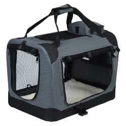 Hundebox Faltbare Hunde Transportbox Katzen Box Reisebox grau HT2026gr