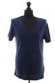 Tommy Hilfiger Herren T-Shirt XL blau dunkelblau V-Ausschnitt Jersey Baumwolle