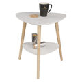 Beistelltisch Couchtisch Kaffeetisch Sofatisch mit Ablage MDF Holz Weiß TS82ws