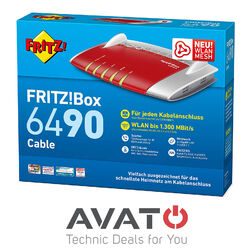 AVM FRITZBox 6490 Kabelmodem 4-Port Gigabit WLAN MESH Router *Frei nutzbar*Top Qualität von AVM / Sofort lieferbar / DHL Versand