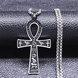 Halskette mit Anhänger Ägyptisch Kreuz Schlüssel des Lebens Edelstahl Unisex NEU