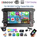 DAB+ 64G Carplay Android 13 Autoradio NAVI Für VW GOLF 5 6 Touran Polo 6R Tiguan