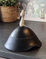 Alessi Hundenapf schwarz Lula Fressnapf Edelstahl Design Italy m. Cloche