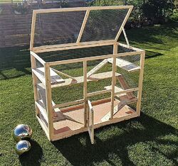 Nagerkäfig KRÜMEL XXL Kleintierkäfig Hamsterkäfig Hamster Maus Holz Käfig StallMyPets®✅ 4 Ebenen✅ In- und Outdoor✅ Ausziehbodenwanne✅