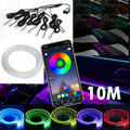 6M / 10M LED Auto Innenraum Lichtleiste RGB Ambientebeleuchtung Neon APP Control