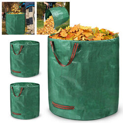 3er Set Gartensack, 272 L Gartenabfallsack Gartenbehälter, Laubsack Rasensack DE