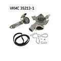 1x Wasserpumpe + Keilrippenriemensatz SKF VKMC 35213-1 passend für OPEL