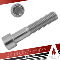 Zylinderschrauben DIN 912 M3-M8 Edelstahl A2 VA V2A Innensechskant Zylinderkopf