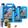 Motoröl 5W30 LIQUI MOLY 8L+HENGST Ölfilter+Spülung+Ölablassschraube