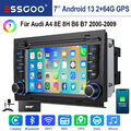 DAB+ 7" Carplay Android 13 2+64G Autoradio GPS NAV FM BT Für Audi A4 S4 RS4 B6/7