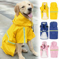 DE Hunde Regenmantel Wasserdicht Regenschutz Regenjacke Hunderegenmantel Kapuze.