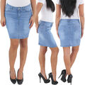 SOTALA Damenrock Denim Jeansrock Blau Jeans Rock Mini Minirock Skirt Midi Kurz