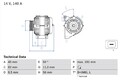 BOSCH Lichtmaschine Generator Lima 0 986 042 840 +78.02€ Pfand für VOLVO S60 1 2