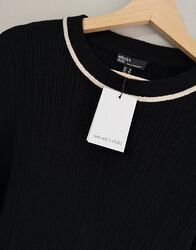 UVP £55 DAMEN NIEMANDESKIND GRÖSSE 18 SCHWARZ MIX WEICH WOLLE BAUMWOLLMISCHUNG PULLOVER