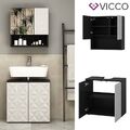 Badmöbel-Set Badezimmer-Möbel Bad-Schrank Edge Schwarz Weiß modern Vicco