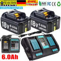 2x18V 6000mAH Akku Für Makita BL1850 BL1830 LXT BL1860B Led Anzeige / Ladegerät