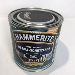 1x Hammerite Metall Schutzlack, 250 ml, Matt, Schwarz