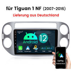 Android 12 Autoradio 4+64GB Carplay DSP GPS Navi für VW Tiguan 1NF Golf Plus SWC