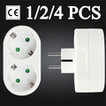 1-4x Doppelstecker 2er Mehrfachstecker Duo Stecker Multistecker Horizontal weiß