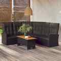 Gartenmöbel 2-tlg. Poly Rattan Sofa Lounge Sitzgruppe Grau/Schwarz vidaXL