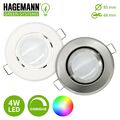 5x HAGEMANN® LED RGB Warmweiß Einbaustrahler dimmbar Deckenspot + Fernbedienung