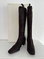 Escada Stiefel Stretch Veloursleder Gr. 41, Braun