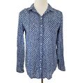 Marc O Polo Hemd 34 XS Blau Gepunktet Langarm Bluse Klassisch 100% Baumwolle 