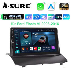 8core 4+64GB Autoradio Navi Carplay BT WIFI BT Für Ford Fiesta MK6 bj.2008-2016