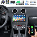 DAB+ 32GB Android 13 Carplay Autoradio GPS WIFI RDS KAM Für Audi A3 S3 RS3 8V 8P