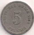 Deutschland 5 Pfennig, 1902 Prägezeichen "A" - Berlin