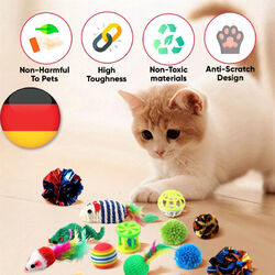 21 Pcs Cat Kitten Toys Interactive Toy Set for Indoor Cat Pet Tunnel Stick Mouse