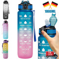 1L Trinkflasche Sport Wasserflasche mit.Strohhalm BPA frei Tasse.Gym Reise Neu