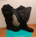 Stiefel,Gr 41,flacher Absatz ,schwarz,Velour,Innen Reißverschluß