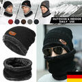 Wintermütze Strickmütze Warme Beanie Winter Mütze und Schal Damen Herren NEU