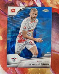 2022-23 Topps Chrome Konrad Laimer Blue Wave Numbered RB Leipzig