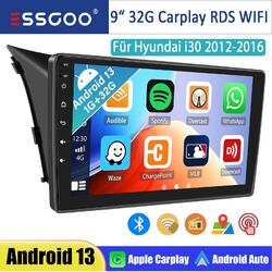 9" 32G Android13 Autoradio Apple CarPlay SWC GPS Navi für Hyundai i30 2012-2016