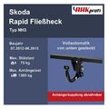 Anhängerkupplung Autohak abnehmbar für Skoda Rapid Fließheck NH3 BJ 07.12-06.15