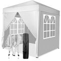 Pavillon Faltpavillon Gartenzelt 2x2m UV-Schutz Pop-Up Zelt Partyzelt Fest Weiß