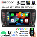 Für Audi A3 S3 RS3 8P 8V 64G Carplay Android 13 Autoradio GPS WIFI RDS BT EQ KAM