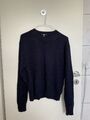 UNIQLO Damen Strick Pullover Gr. S Dunkelblau 100% Wolle