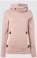 Iriedaily Sweatshirt mit Kapuze in Wickeloptik in rosa meliert *Damen*