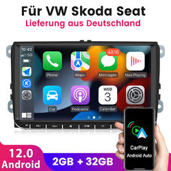 Multimedia 9”Autoradio Carplay SWC GPS NAVI Für VW/Skoda/Seat 1+32G BT RDS WIFI