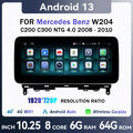 10,25'' Android 13 GPS Navi CarPlay 4G Autoradio Für Mercedes Benz C-Klasse W204